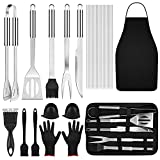 Accesorios para barbacoa Becoyou, juego de parrilla para barbacoa de acero inoxidable de 32 piezas con estuche, kit para barbacoa, herramientas para barbacoa para fiesta en casa, Camping, barbacoa, regalo para hombres