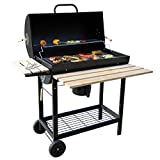 BBQ-Toro Carro para barbacoa de carbón |  Carrito para barbacoa de carbón premium, ahumador, parrilla para barbacoa con tapa, parrilla calefactora, estante plegable y más