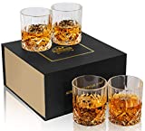 KANARS Vasos de whisky, copa de cóctel y whisky de cristal, hermoso regalo, juego de 4, 300 ml