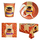 Kit coordinado Grado para 40 personas - 40 Vasos cc 250 - 40 Platos 18 cm - 40 Servilletas 33x33 - 1 Mantel plástico 140x2703