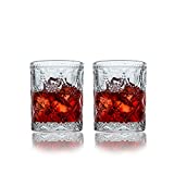 SkySnow® Vasos de whisky, juego de vasos, vasos de vidrio para vino, cóctel o jugo, vasos de vaso únicos, perfectos para mezcladores de ron y vodka Baileys, juego de 2