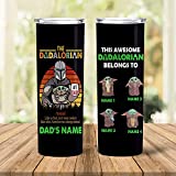 Vaso personalizado Dadalorian Belong to Baby YD, regalo para el día del padre, regalo para papá, taza de viaje con aislamiento al vacío, taza de viaje de café, vasos aislados de acero inoxidable