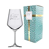 3forCologne Copa de vino de cristal de alta calidad, recuerdo de Alemania, idea de regalo para el día de la madre, día del padre, caja de regalo con campo de texto, fabricado en Alemania
