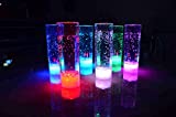 PRECORN Juego de 2 vasos largos de plástico con luz LED de 400 ml para bodas