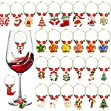 iZoeL 30 piezas Navidad vino copa encantos anillo marcadores bebidas etiquetas Navidad decoraciones regalo