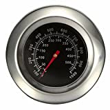 Jzhen 1 PCS Termómetro de acero inoxidable, modelos de parrilla de gas Termómetro de horno de barbacoa