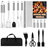 HMGDFUE Juego de barbacoa de regalo para el día del padre de 36 piezas, tapetes para parrilla con accesorios para barbacoa Herramientas para barbacoa Accesorios para barbacoa de acero Perfecto para regalo de hombres - Barbacoa portátil para acampar