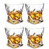 SkySnow® Vasos de whisky, juego de vasos, vasos de vidrio para vino, cóctel o jugo, vasos de vaso únicos, perfectos para mezcladores de ron y vodka Baileys, juego de 4