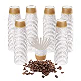 Nuevo juego de 150 tazas de café de papel desechables compostables biodegradables ecológicas tazas de capuchino espresso desechables Bio reciclables Kit de cartón tazas y cucharas
