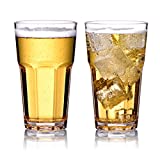 Michley Unbreakable Long Drink Vasos 340ml Tritan-Plastic Lavavajillas Vasos de Agua Seguros, Juego de 2