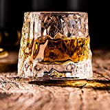 DAWNTREES - Juego de 1 copas de whisky de cristal con cuña estilo antiguo en una divertida caja de regalo para hombres (hielo)