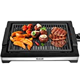 Gotoll Grill Barbacoa Eléctrica de Mesa, Termostato Ajustable, Recogegrasa, Cocción Lenta y Rápida, BBQ Grill 2000