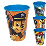 JuniorToys Juego de Vasos de la Patrulla Canina de 230 ml con Chase Rocky Marshall, Ideal como Regalo de Cumpleaños Infantil, Hecho de Plástico Resistente (Juego de 4)