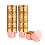 100 piezas de moldes para magdalenas, moldes para magdalenas, mini vasos de papel para magdalenas, envoltorios metálicos para magdalenas para magdalenas, cumpleaños, bodas, fiestas