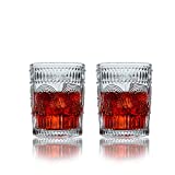 SkySnow® Vasos de whisky, juego de vasos, vasos de vidrio para vino, cóctel o jugo, vasos de vaso únicos, perfectos para mezcladores de ron y vodka Baileys, juego de 2