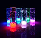 PRECORN - Juego de 4 vasos de plástico con luz LED para bebidas largas de 400 ml para fiestas, bodas, Nochevieja