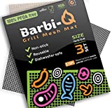 Alfombrillas Barbi-Q Reutilizables 40 X 33 cm | Tapetes para Barbacoa Resistentes al Calor | Alfombrillas de malla antiadherentes para barbacoa, gas, carbón, electricidad, brasero, horno o ahumador - Juego de 3