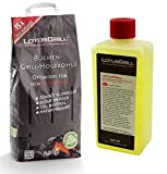 LotusGrill: carbón de madera de haya de 2,5 kg, con LotusGrill, pasta combustible de 500 ml, ambos desarrollados para asar a la parrilla sin humo con LotusGrill BBQ