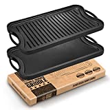 Plancha grande de hierro fundido pre-sazonada de 50 x 20 pulgadas para cocina australiana fresca.  vitrocerámica vitrocerámica vitrocerámica vitrocerámica placa grill sartén plana sartén.