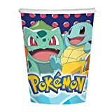 amscan 9904822-66-Vasos Pokemon, 8 Piezas, Capacidad 250ml, Papel, Vasos Fiesta, Vajilla Desechable, Cumpleaños Infantiles, Multicolor, 9904822-66