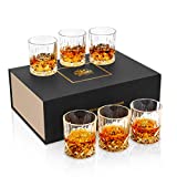KANARS 6 vasos de whisky, copa de cóctel y whisky de cristal, 300 ml, hermoso regalo