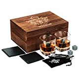 Juego de 2 vasos de whisky retorcidos - Juego de regalo de piedras de whisky Bourbon - Pinzas de piedra escocesa, posavasos, piedras de refrigeración y vasos de bar - Gafas para hombres y mujeres