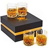 Vasos de whisky de cristal para whisky, juego de vasos de claridad para degustación de whisky sin plomo (300ml 4 uds)