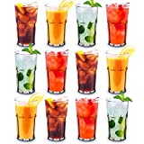 RB Vasos Vaso Retro Plástico Premium Irrompible Reutilizable 30cl, Juego de 12