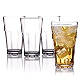 Michley Unbreakable Long Drink Vasos 340ml Tritan-Plastic Apto para lavavajillas Vasos de agua, Juego de 4