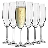 Copas Krosno copa flauta champán copa de vino espumoso |  Juego de 6 |  200ML |  Colección Venecia |  ideal para fiestas y recepciones de restaurante en casa |  Apto para lavavajillas y microondas.