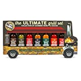 Modern Gourmet Foods, Perfect Grill Set de regalo en Food Truck Pack, 45 gramos cada uno, incluye 2 salsas, 2 especias, 1 salsa de alitas de pollo y 2 salsas de barbacoa