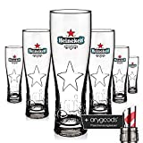 6 vasos Heineken Star Edition Edel, 0,5 l, Relief Gastro Bar + anygoods