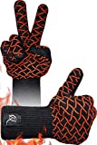 CR Essential Guantes para Horno y Barbacoa en Kevlar Resistentes Hasta 500° - Protección de 12cm por encima de la Muñeca - Antideslizantes y Transpirables
