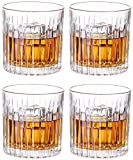 GLASKEY Vasos de whisky, juego de 4 rocas de 8 oz / 10 oz / 12 oz, vasos de cristal aptos para lavavajillas, vidrio de barra escocesa antigua sin plomo (W3.15 x H3.35 8 oz)