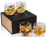 KANARS Vasos de whisky, copa de cóctel y whisky de cristal, juego de 4, 320 ml, hermoso regalo