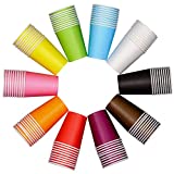 Vasos, vasos de papel multicolor, 100 unidades, vasos de papel, vasos de café, vasos de papel para agua, vasos de café, vasos de papel grandes para manualidades, bebidas frías y calientes, fiestas