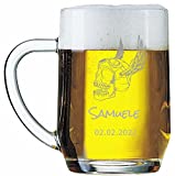 Vaso de Cerveza Personalizado Jarra de Cerveza Grabable Personalizable con Diferentes Nombres, Texto, Fecha, Diseño y Personajes (2 piezas)