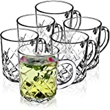 KADAX Juego de 6 vasos de té, vasos con asa, para 6 personas, aptos para lavavajillas, para café, té, agua, jugo, bebidas, jugos, jugo, agua