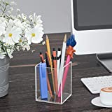 AITEE Portalápices de acrílico negro, 1 o 2 piezas, para escritorio, lápices, anteojos, material de oficina, escritorio, accesorios de escritorio, pinceles de maquillaje (4 paquetes, transparente)