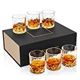 HGGDKDG Juego de vasos de whisky de 6.10 oz / 300 ml Vidrio de cristal de estilo antiguo para licor Scotch Bourbon Accesorios de cocina