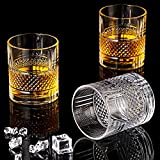 Juego de 6 vasos de whisky para hombres vasos de whisky para amantes del whisky escocés, vasos de whisky estilo bourbon para cóctel escocés, bar y vasos de whisky