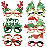 Jinlaili Copas de fiesta de Navidad, marco de copas de Navidad de 6 piezas, accesorios de fotos para niños, accesorios de fiesta de disfraces de carnaval de Navidad, regalo de Navidad, decoraciones de fiesta de Navidad