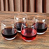 Copas de vino sin tallo para vino tinto o blanco (juego de 4) - 350 ml - para beber vino, whisky, agua o jugo - copas de vidrio versátiles