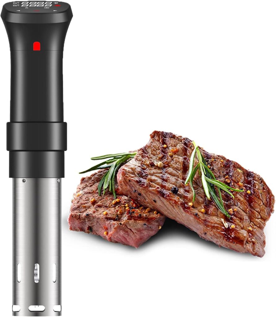 Fityou Sous Vide Aparato de Cocina Precisin 1100W Inmersin Trmica a Precisin de Vaco Prueba de Agua IPX7 Circuladores Control de Temperatura de Precisin, Receta